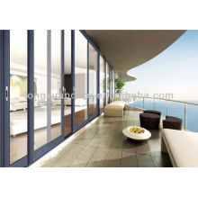 Balcón mediterráneo Puerta corredera de aluminio de gran tamaño, impermeable, libre de óxido y puertas de resistencia a la corrosión